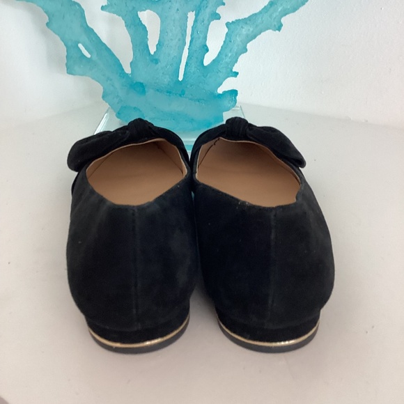 Talbots women’s black suede bow embellishments flats shoes 8.5 M - Picture 6 of 9